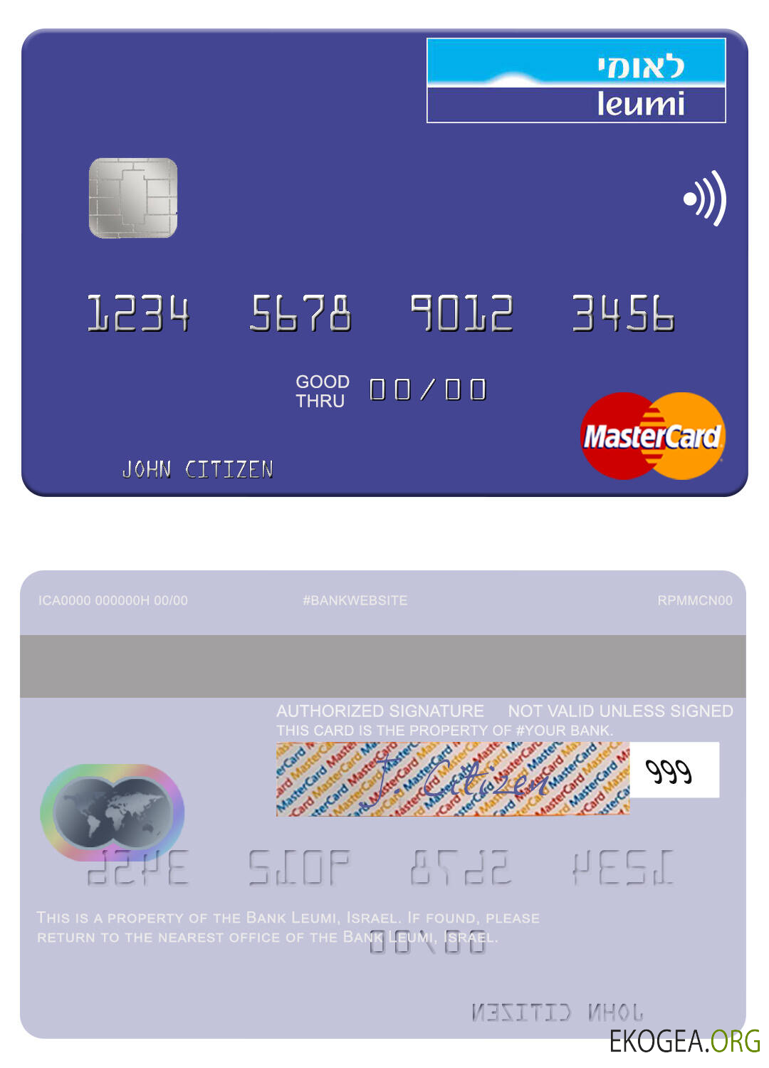 Carte Mastercard Leumi de la Banque israélienne